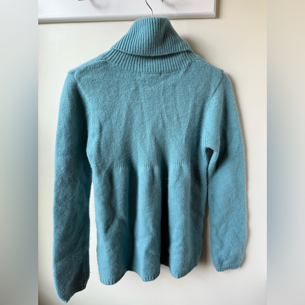 BODEN‎ Babydoll Sweater Turtleneck Y2K Wool Angora Rabbit Hair Soft Cozy Girly M - Picture 2 of 5